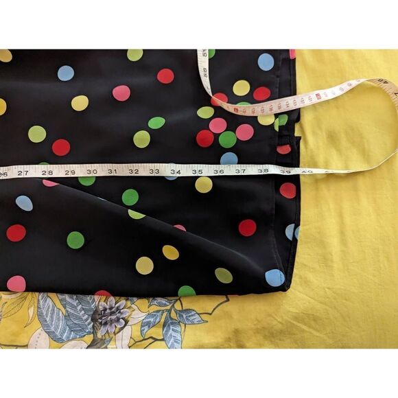 Eva Franco polkadot dress multi colored sz 4 sleeveless cowl neck knee-length - Picture 3 of 5